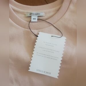 Stella & Dot Pink Puff Sleeve Sweatshirt